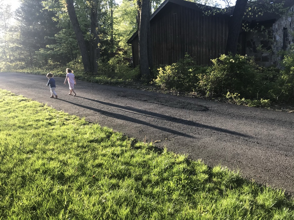 Kids on a path